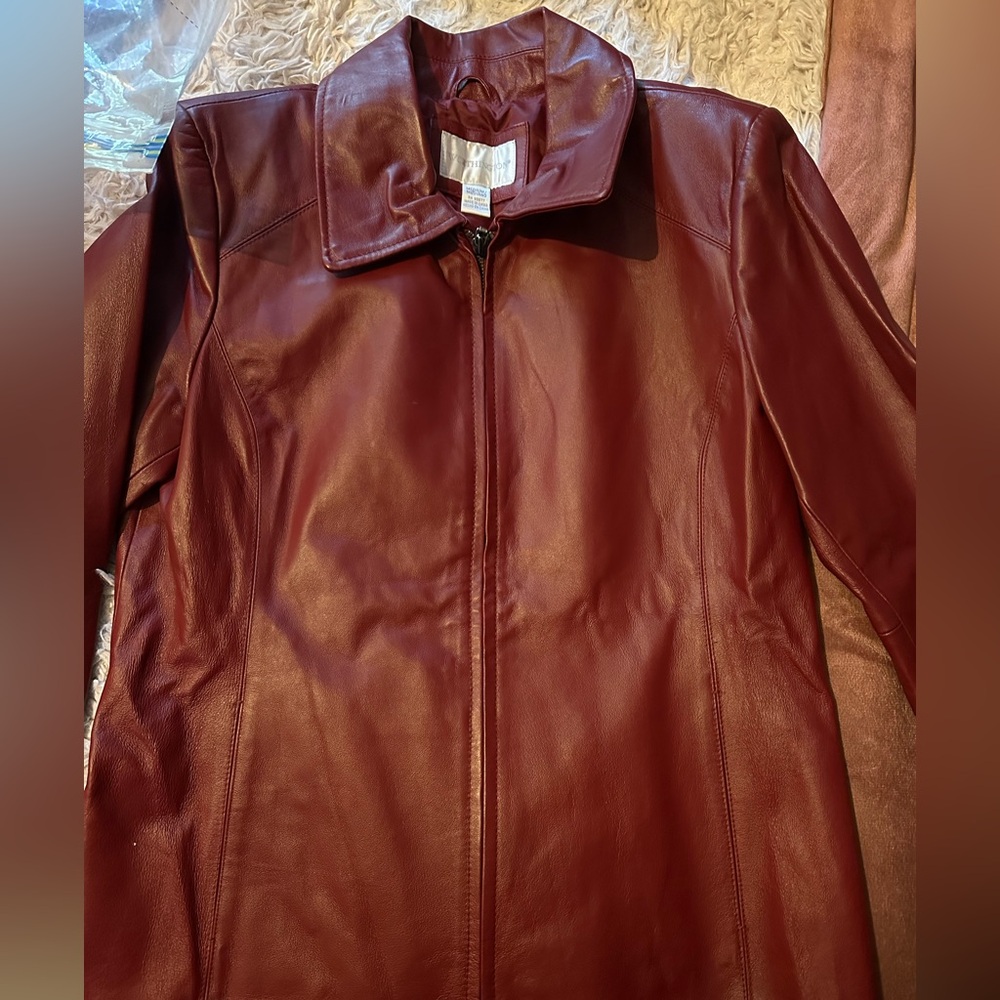 Vintage 90s Worthington Genuine Red Leather Jacket M